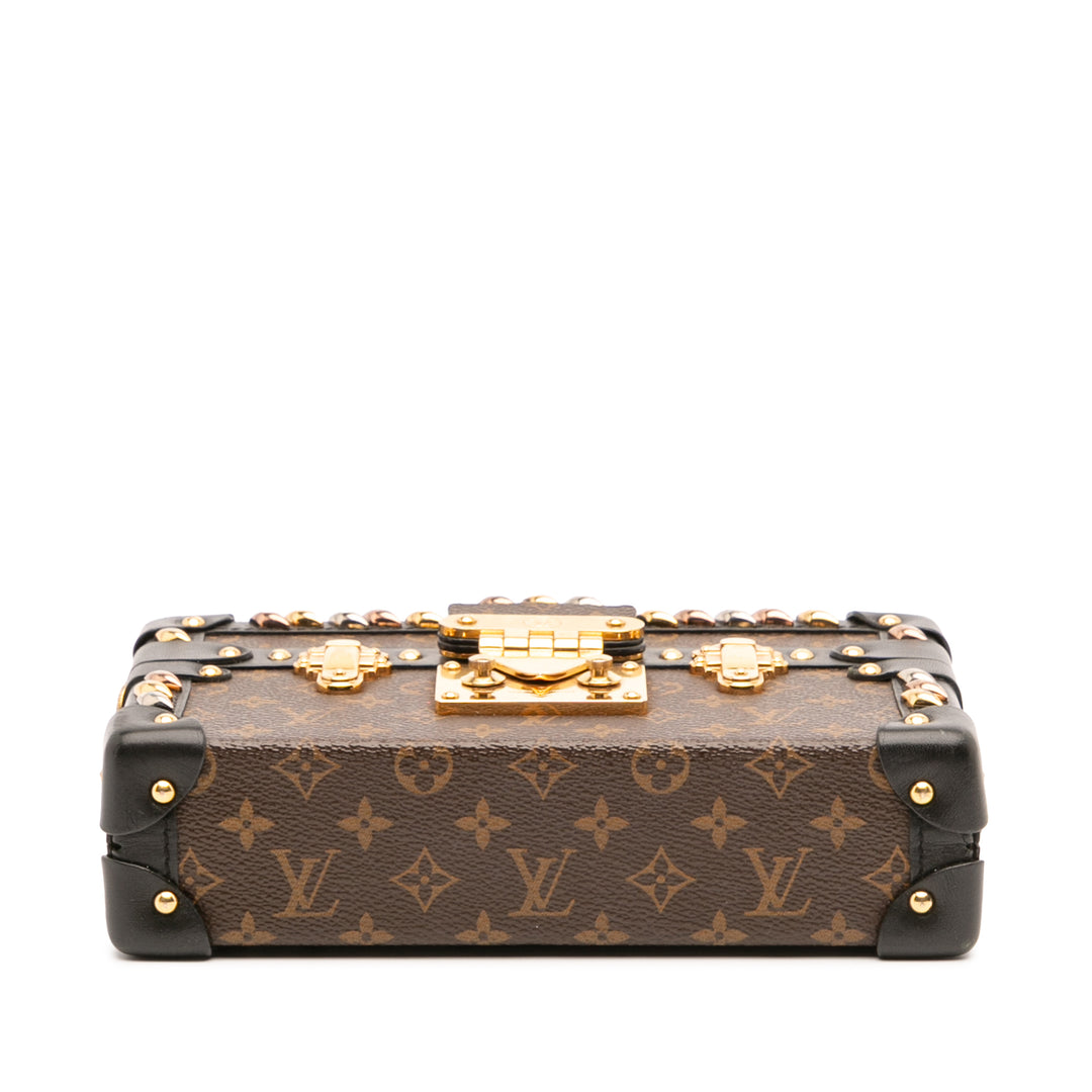 Monogram Studded Petite Malle Brown - Gaby Paris