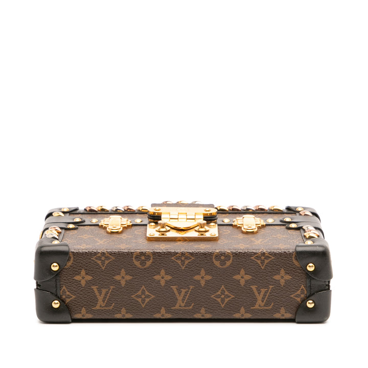 Monogram Studded Petite Malle Brown - Gaby Paris