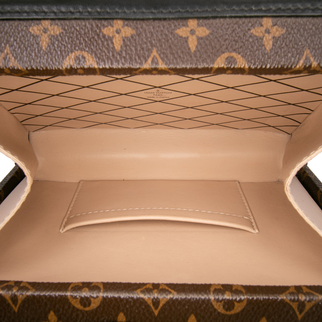 Monogram Studded Petite Malle Brown - Gaby Paris