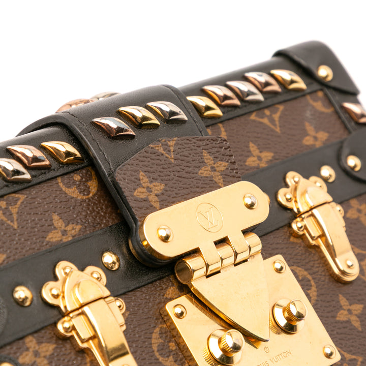 Monogram Studded Petite Malle Brown - Gaby Paris