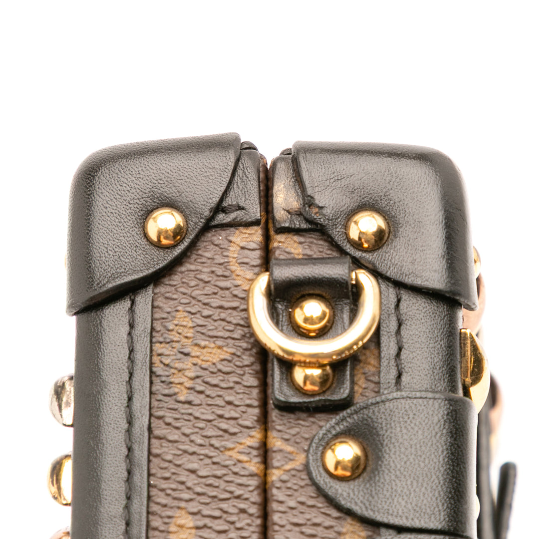 Monogram Studded Petite Malle Brown - Gaby Paris