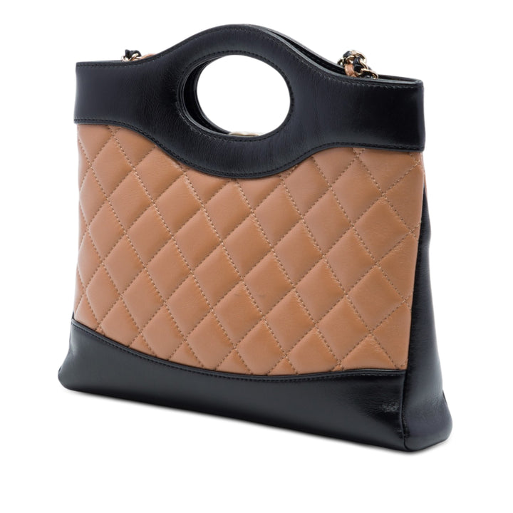 Chanel Mini Bicolor Matelassé Cuir d'agneau 31 Shopping Sac