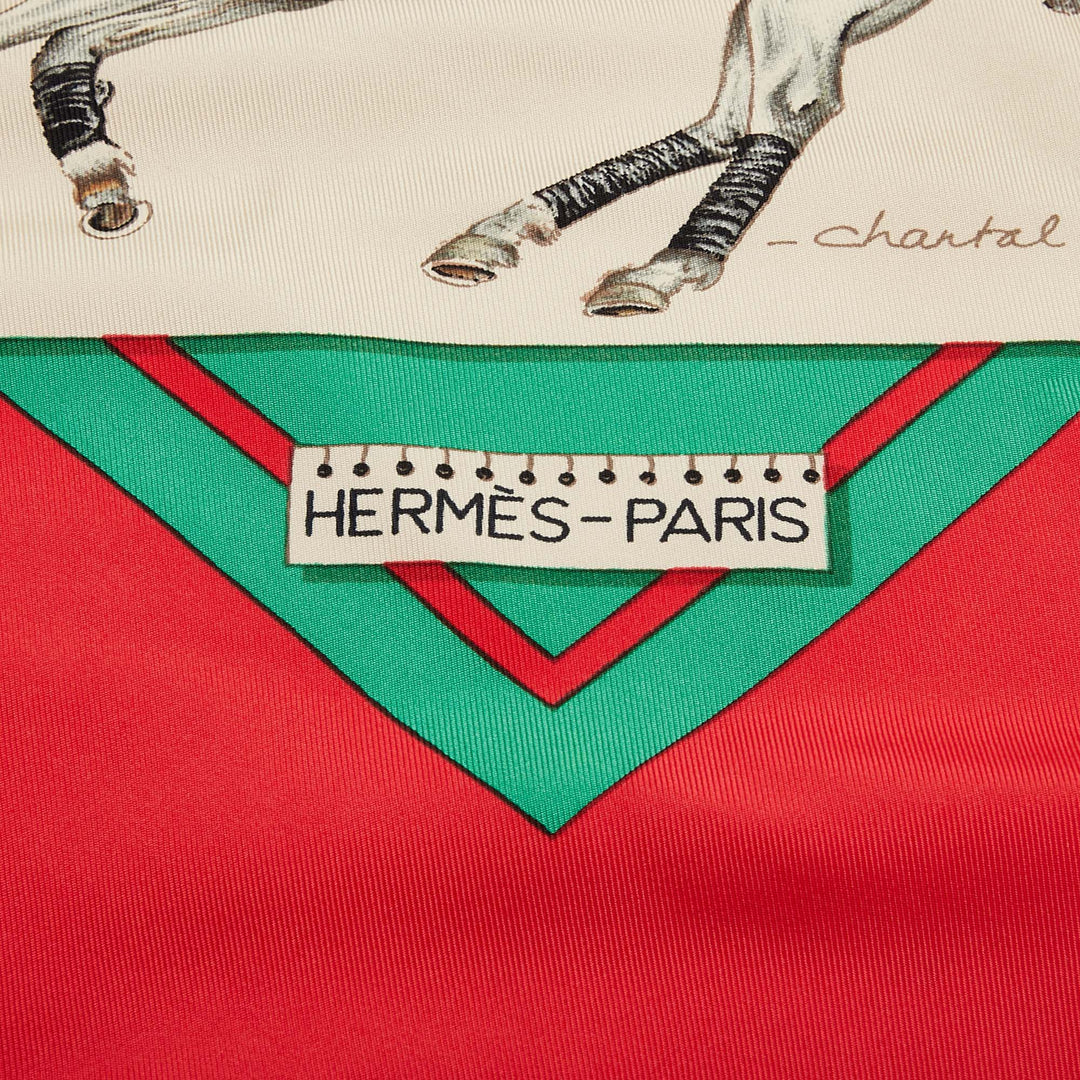 Hermès Le Monde du Polo Soie Foulard Vert – GABY PARIS Authentique