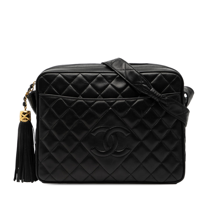 Chanel CC Matelassé Cuir d’agneau Pompon Sac caméra – GABY PARIS Authentique