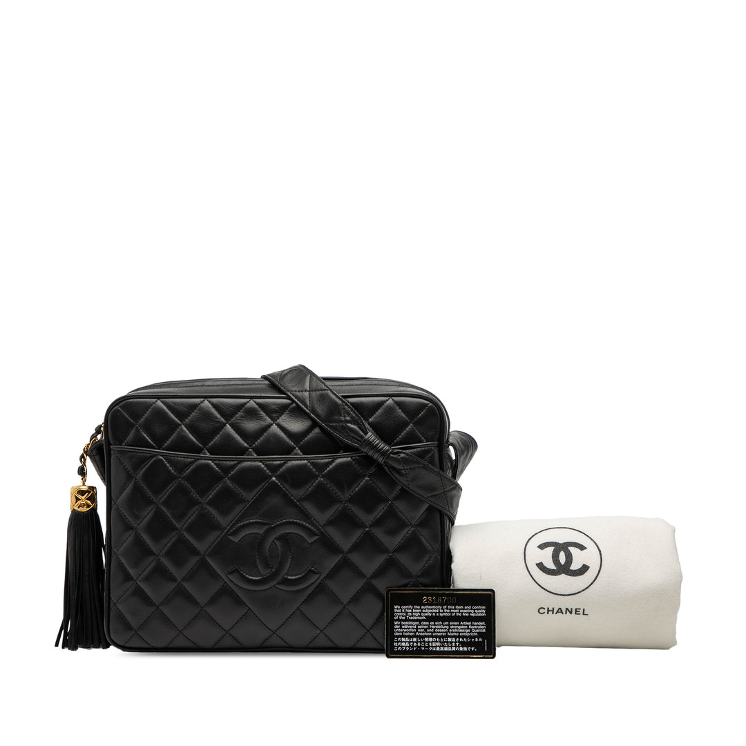 Chanel CC Matelassé Cuir d’agneau Pompon Sac caméra – GABY PARIS Authentique