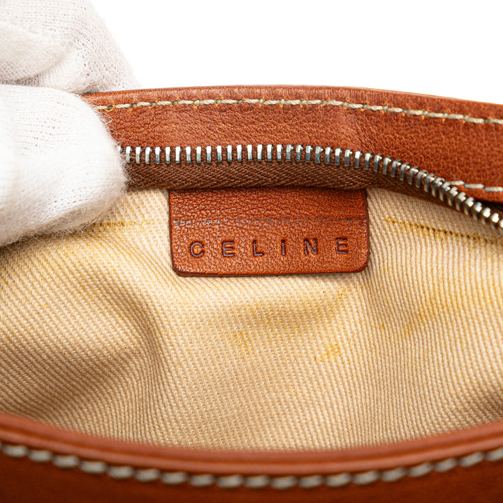 Calfskin Shell Strap Shoulder Bag Brown - Gaby Paris