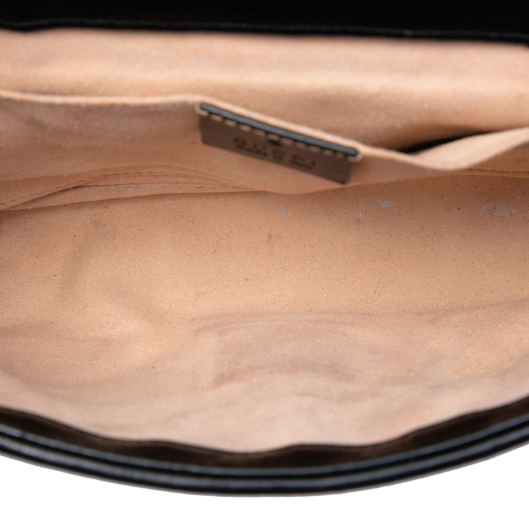 Gucci Small GG Marmont Matelasse Diagonal GG Toile et Cuir Sac bandoulière
