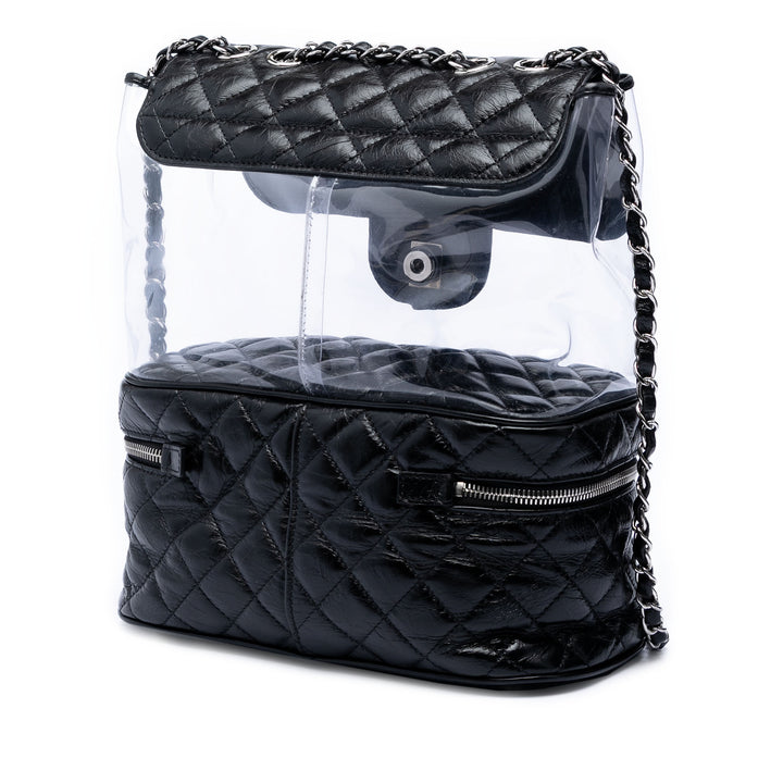 Chanel Matelassé et PVC Aquarium Sac Cuir d'agneau