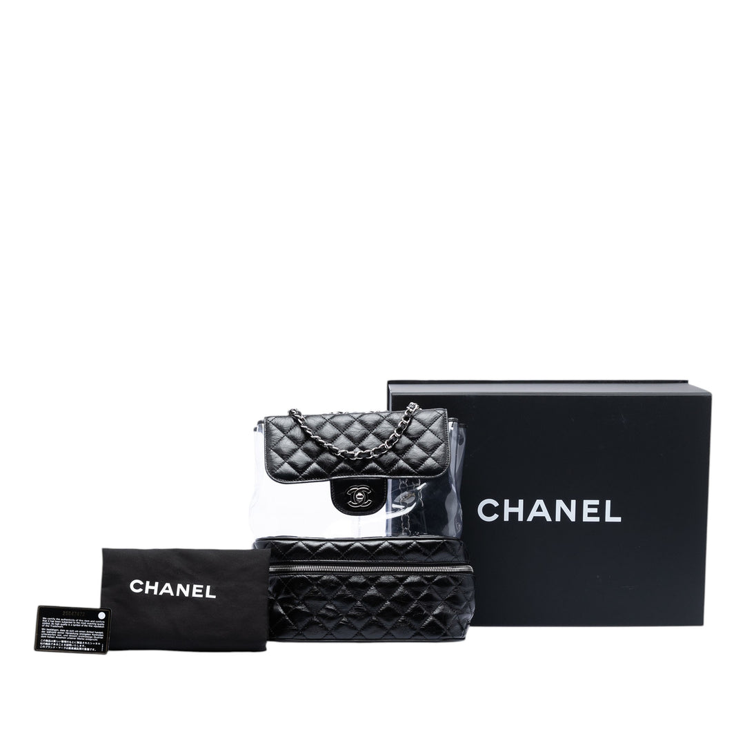 Chanel Matelassé et PVC Aquarium Sac Cuir d'agneau
