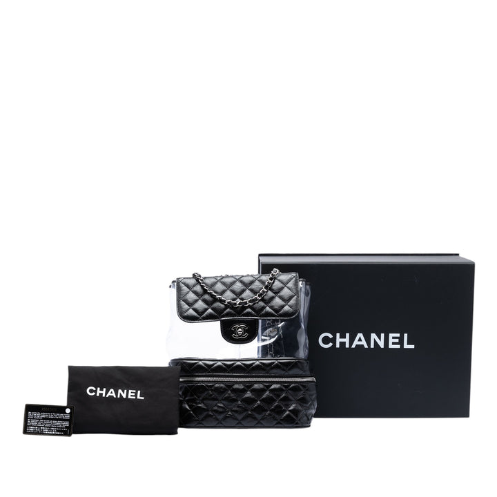 Chanel Matelassé et PVC Aquarium Sac Cuir d'agneau