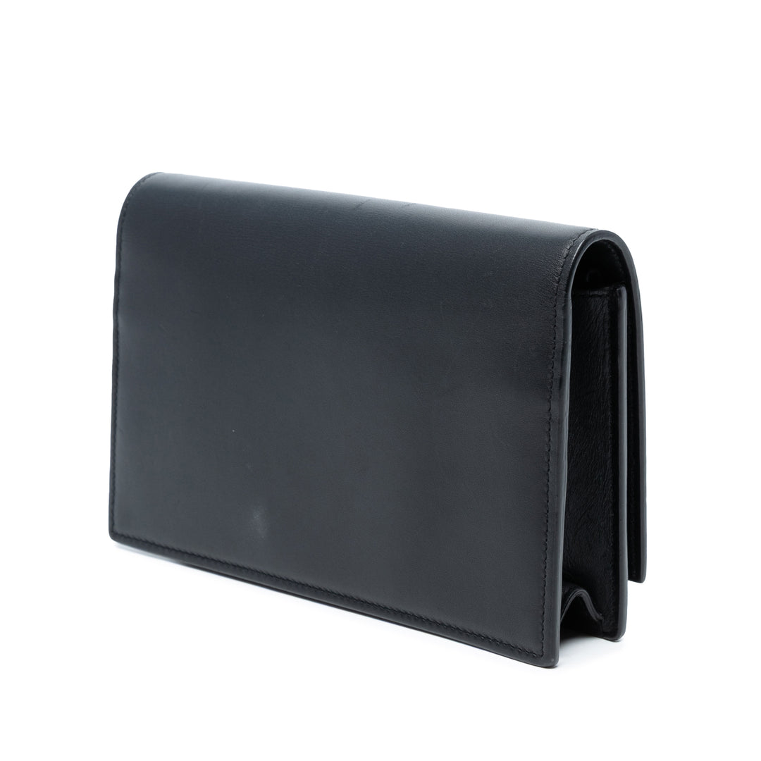 Saint Laurent Smooth Cuir de veau Monogram Kate Tassel Chain Wallet Noir