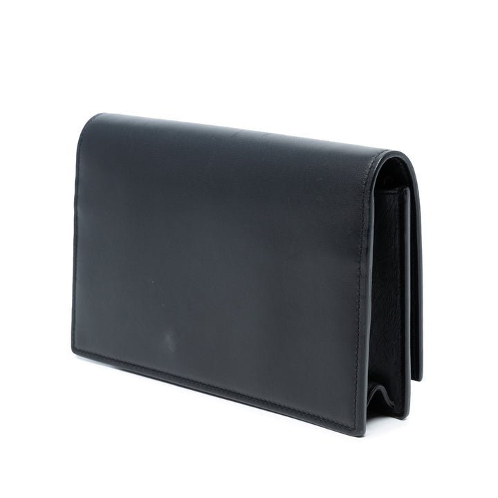 Saint Laurent Smooth Cuir de veau Monogram Kate Tassel Chain Wallet Noir