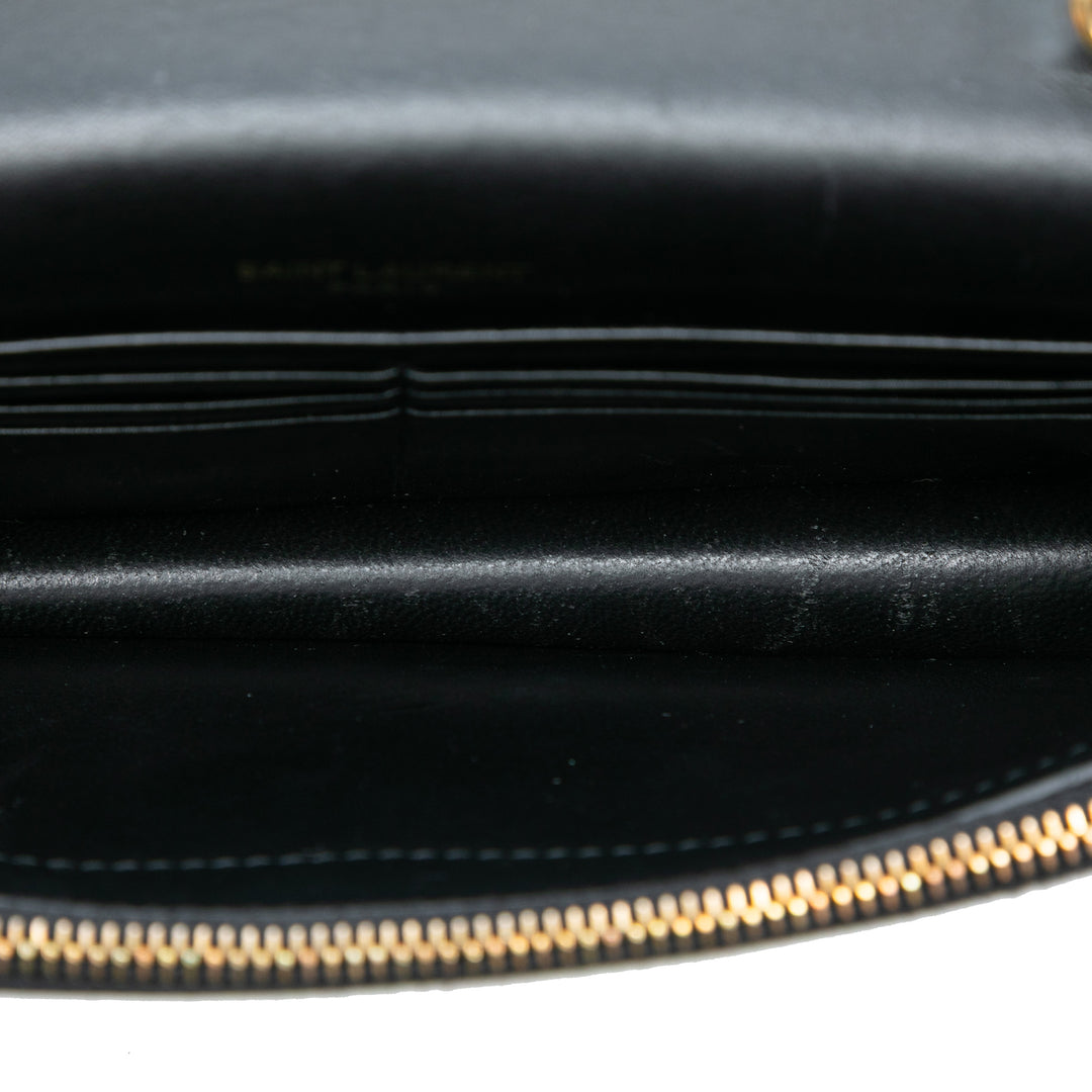 Saint Laurent Smooth Cuir de veau Monogram Kate Tassel Chain Wallet Noir