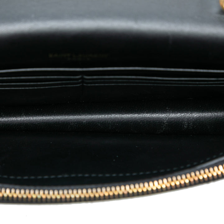 Saint Laurent Smooth Cuir de veau Monogram Kate Tassel Chain Wallet Noir