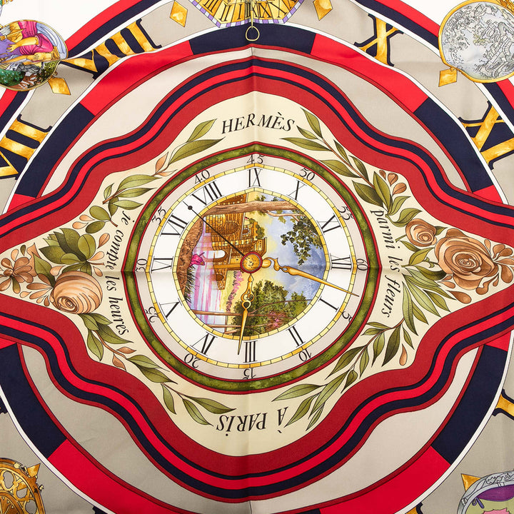 Hermès Parmi les Fleurs je Compte les Heures Soie Foulard Bleu – GABY PARIS Authentique