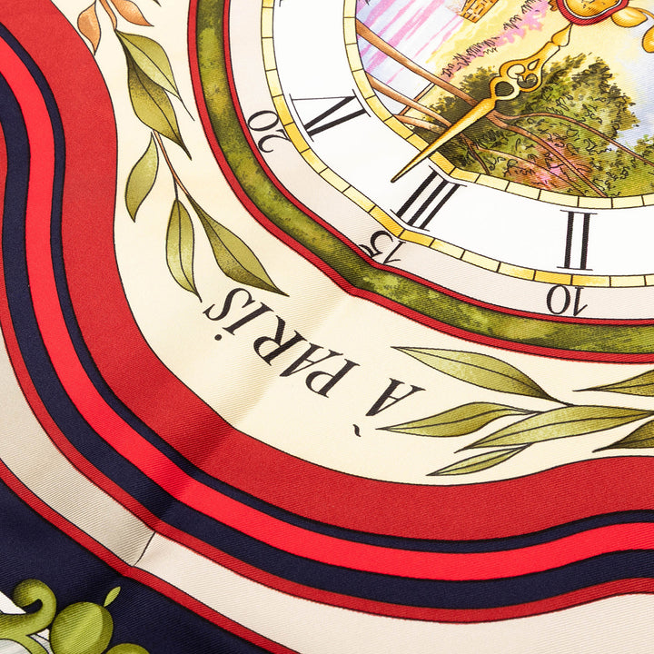 Hermès Parmi les Fleurs je Compte les Heures Soie Foulard Bleu – GABY PARIS Authentique
