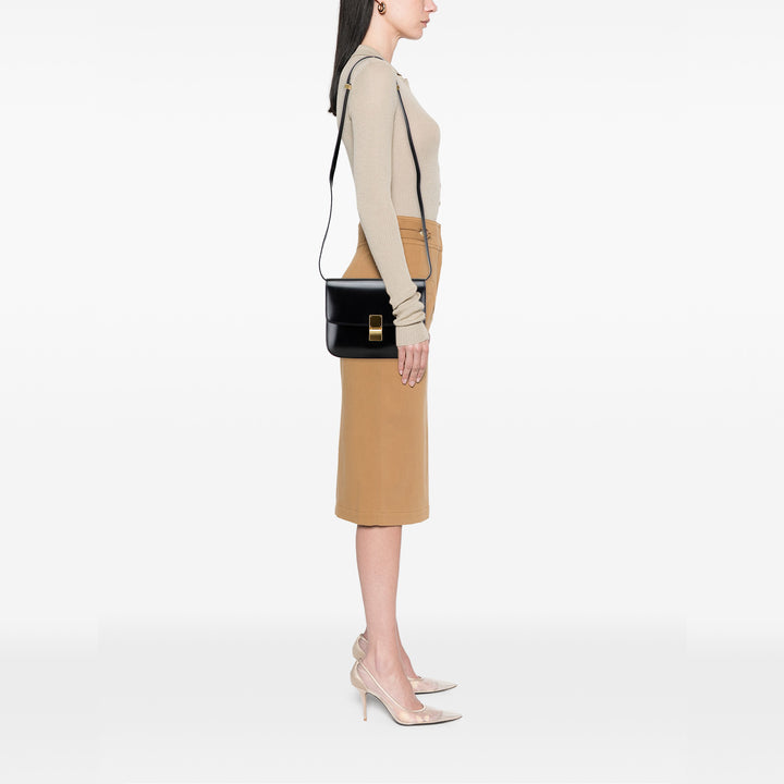 Medium Calfskin Classic Box Black - Gaby Paris