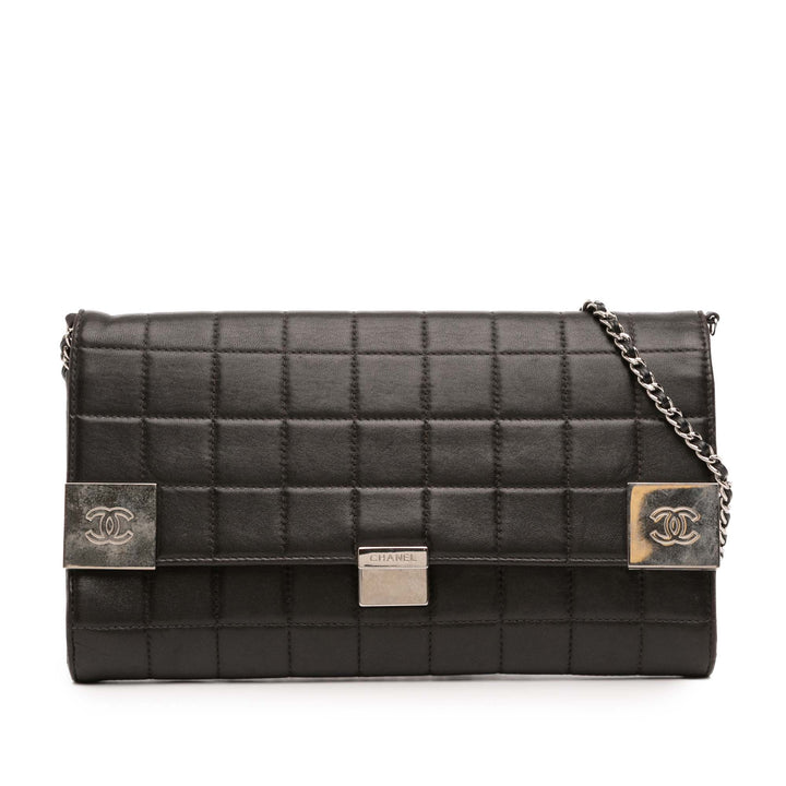 Chanel Matelassé Cuir d’agneau Chocolate Bar Sac bandoulière