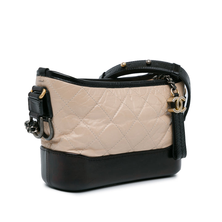 Small Aged Calfskin Gabrielle Hobo Brown - Gaby Paris