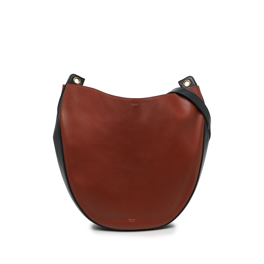 Celine Sac porté épaule Bicolore Trotteur Hobo Moyen Cuir de veau Rouge – vue principale – GABY PARIS