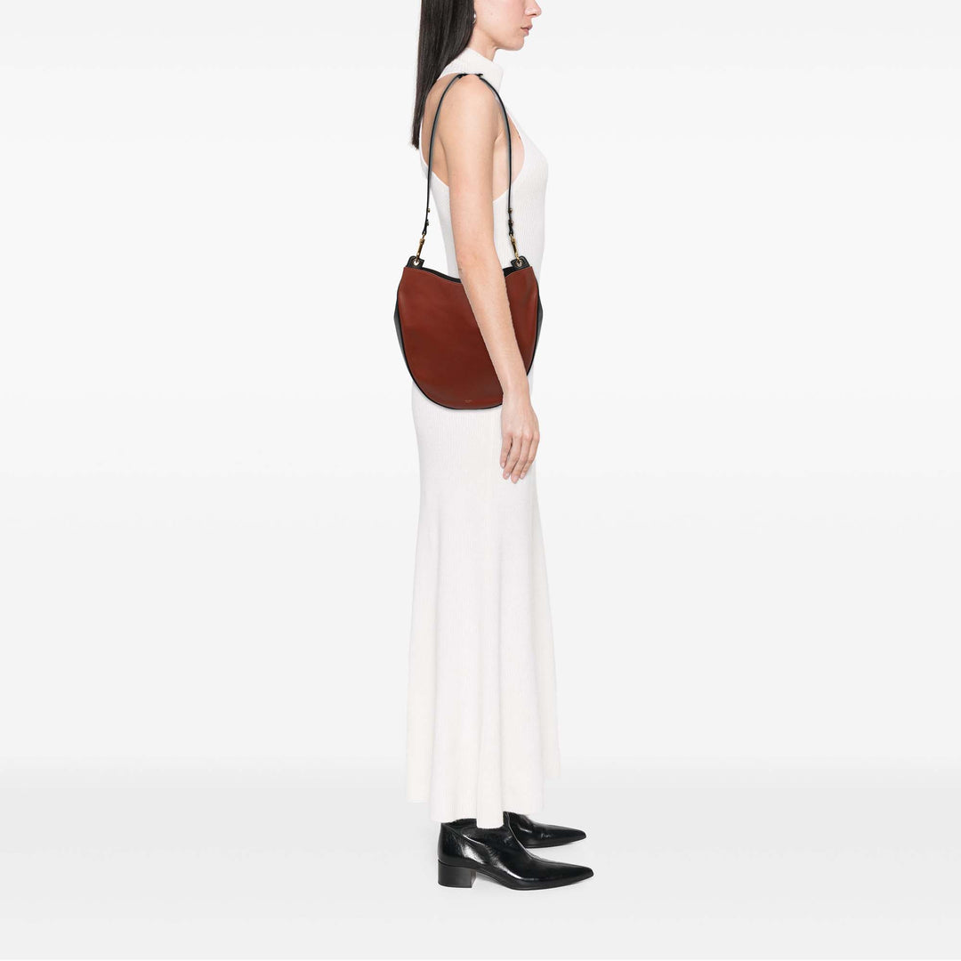 Celine Sac porté épaule Bicolore Trotteur Hobo Moyen Cuir de veau Rouge – vue 5 – GABY PARIS