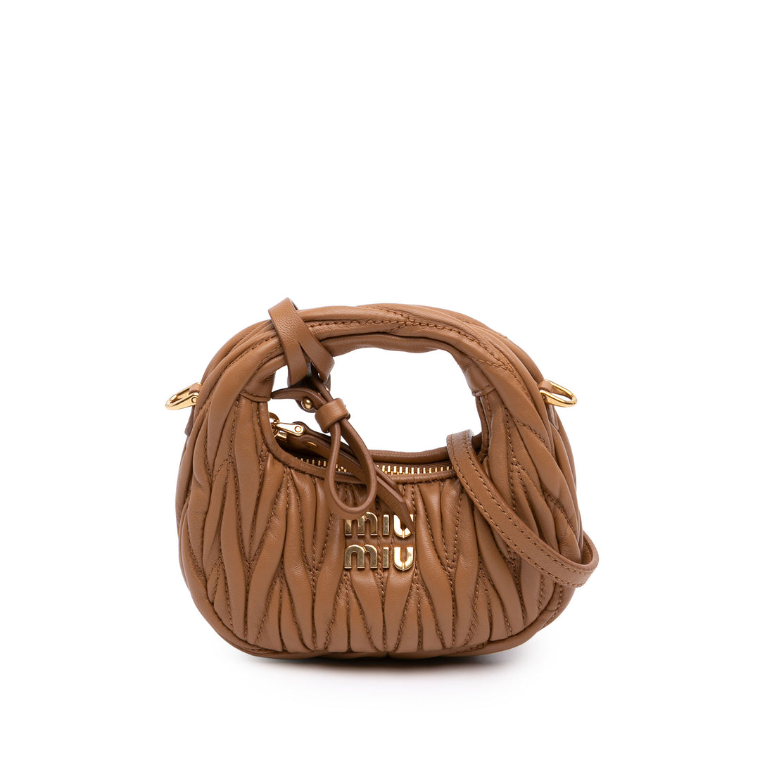 Matelasse Wander Sac Micro nappa Marron