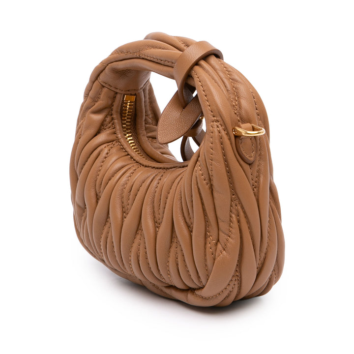 Matelasse Wander Sac Micro nappa Marron