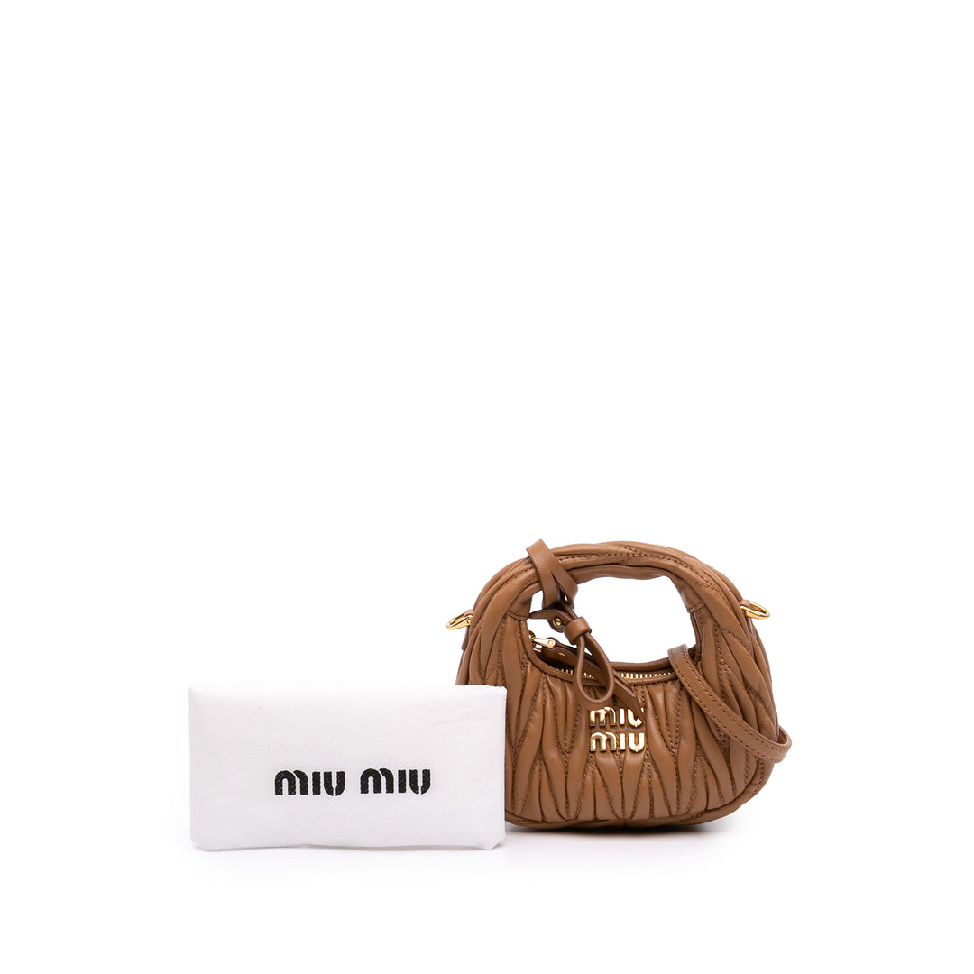 Matelasse Wander Sac Micro nappa Marron