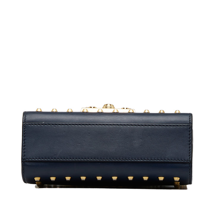 Small Pearl Studded Padlock Crossbody Blue - Gaby Paris