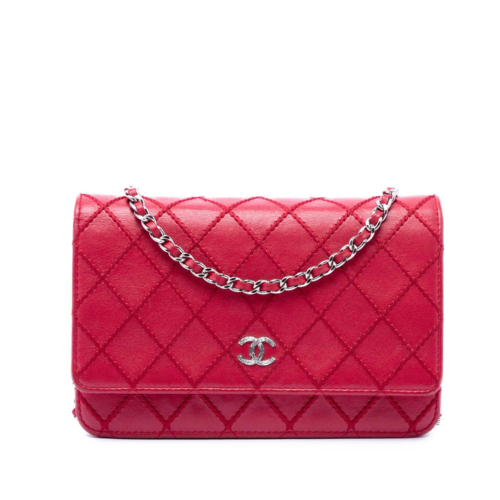 Chanel CC Cuir d’agneau Wild Stitch Wallet on Chain