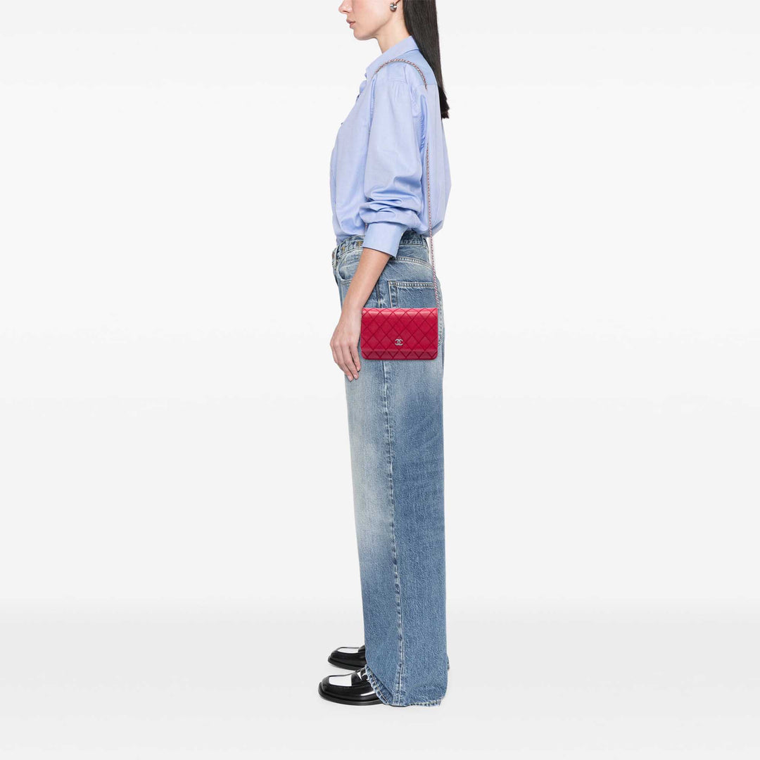 Chanel CC Cuir d’agneau Wild Stitch Wallet on Chain