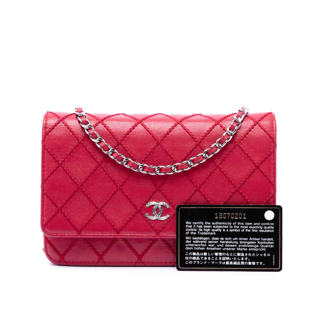 Chanel CC Cuir d’agneau Wild Stitch Wallet on Chain