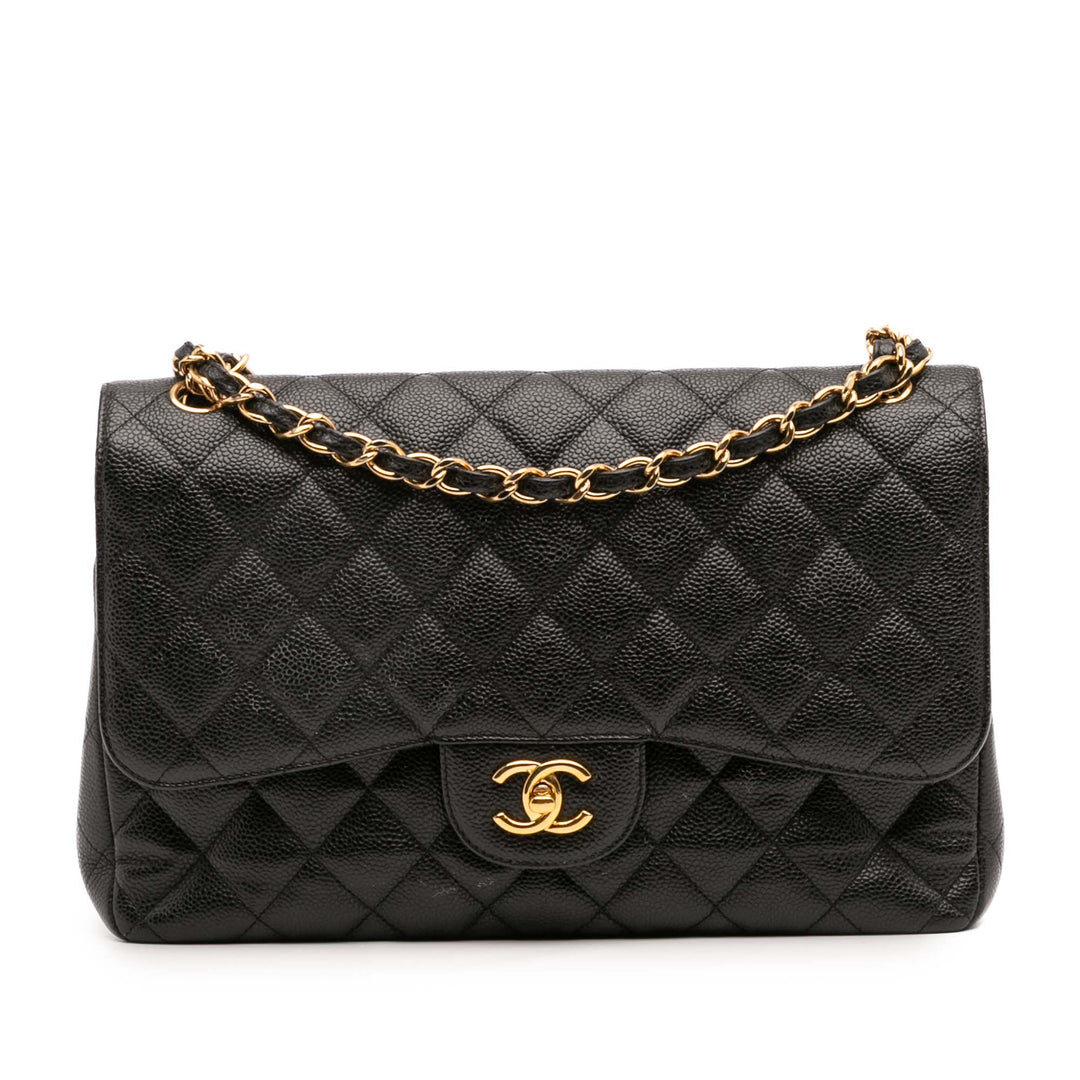 Chanel Jumbo Classic Caviar Double rabat Noir – GABY PARIS Authentique