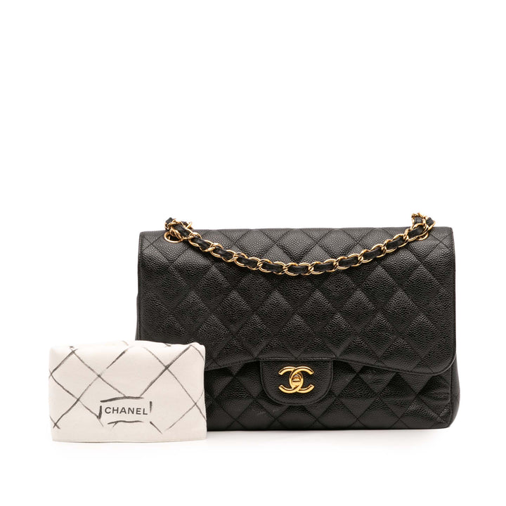 Chanel Jumbo Classic Caviar Double rabat Noir – GABY PARIS Authentique