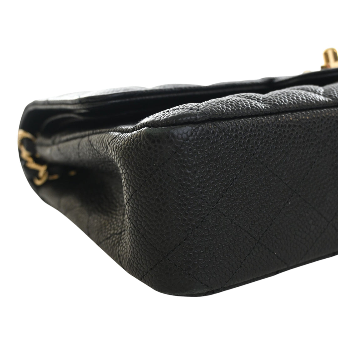 Classic Double rabat Moyen Cuir caviar Noir