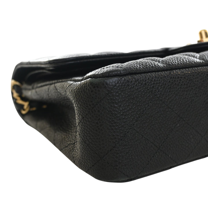 Classic Double rabat Moyen Cuir caviar Noir
