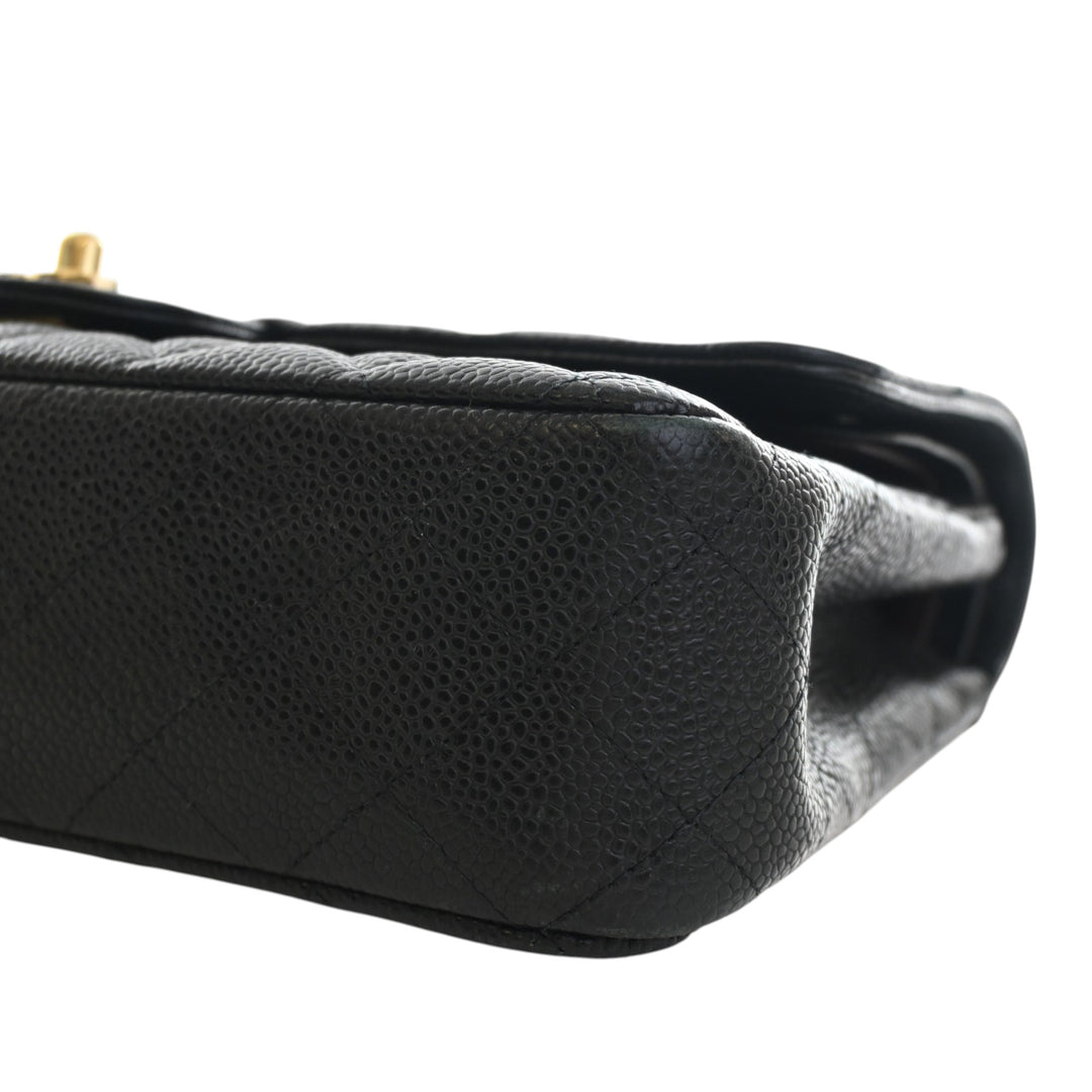 Classic Double rabat Moyen Cuir caviar Noir