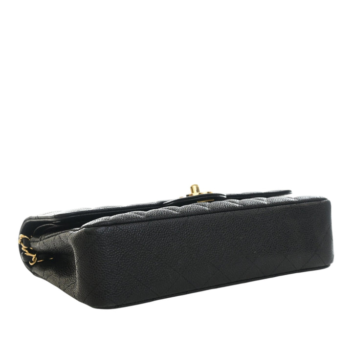 Classic Double rabat Moyen Cuir caviar Noir