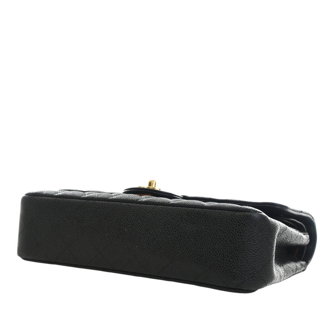 Classic Double rabat Moyen Cuir caviar Noir