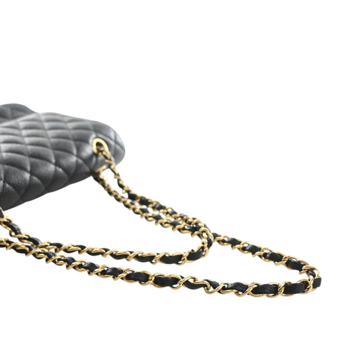 Classic Double rabat Moyen Cuir caviar Noir