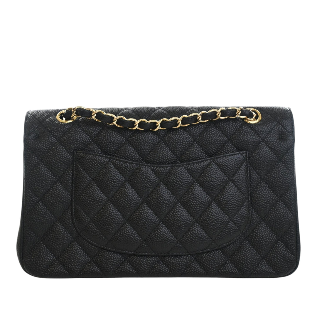 Classic Double rabat Moyen Cuir caviar Noir