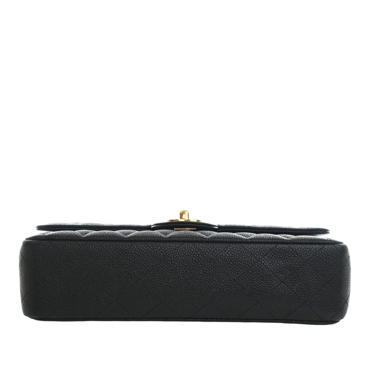 Classic Double rabat Moyen Cuir caviar Noir