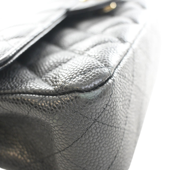 Classic Double rabat Moyen Cuir caviar Noir