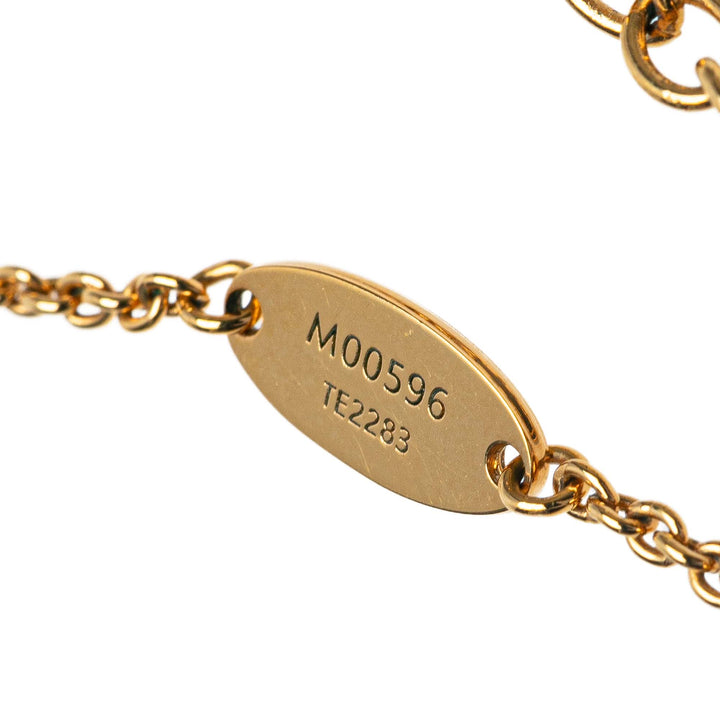Louis Vuitton Doré Plated LV Crystal Iconic Pendant Collier Doré