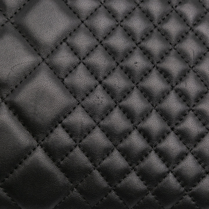 Medium Bi Quilted Lambskin Cosmetic Case Black - Gaby Paris