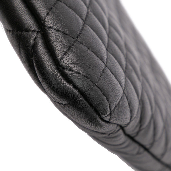 Medium Bi Quilted Lambskin Cosmetic Case Black - Gaby Paris
