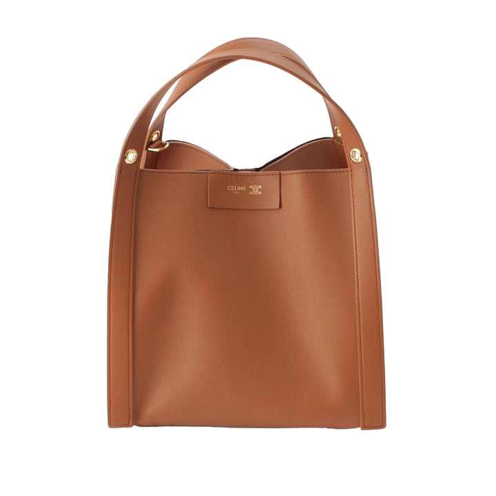 Souple Cube Sac Petit Cuir de veau Marron