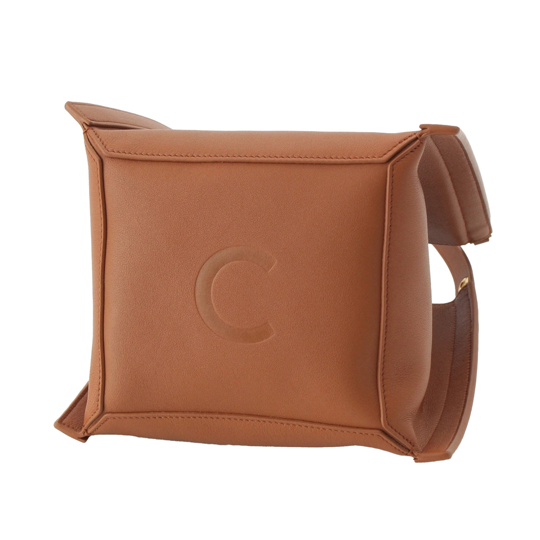 Souple Cube Sac Petit Cuir de veau Marron