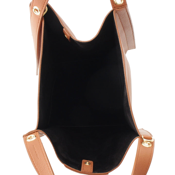 Souple Cube Sac Petit Cuir de veau Marron