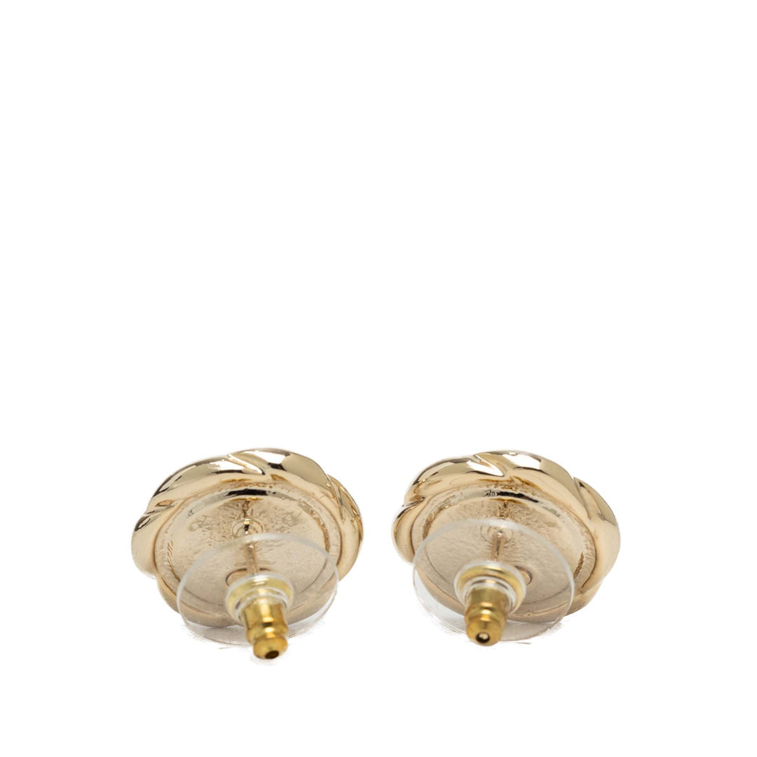 Chanel CC plaqué Camellia fermoir poussette Boucles d'oreilles Métal